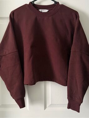 Athleta cropped crewneck oversized crop sweatshirt size XS